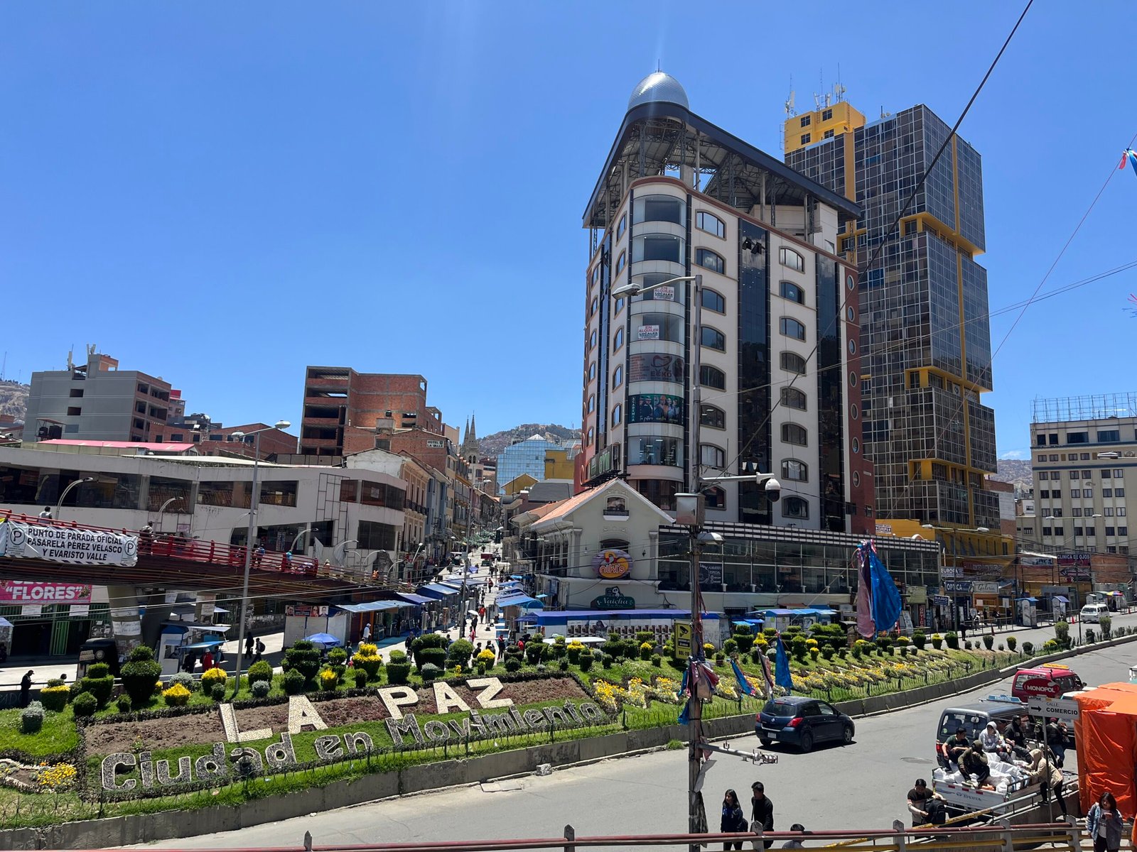 The city center of La Paz